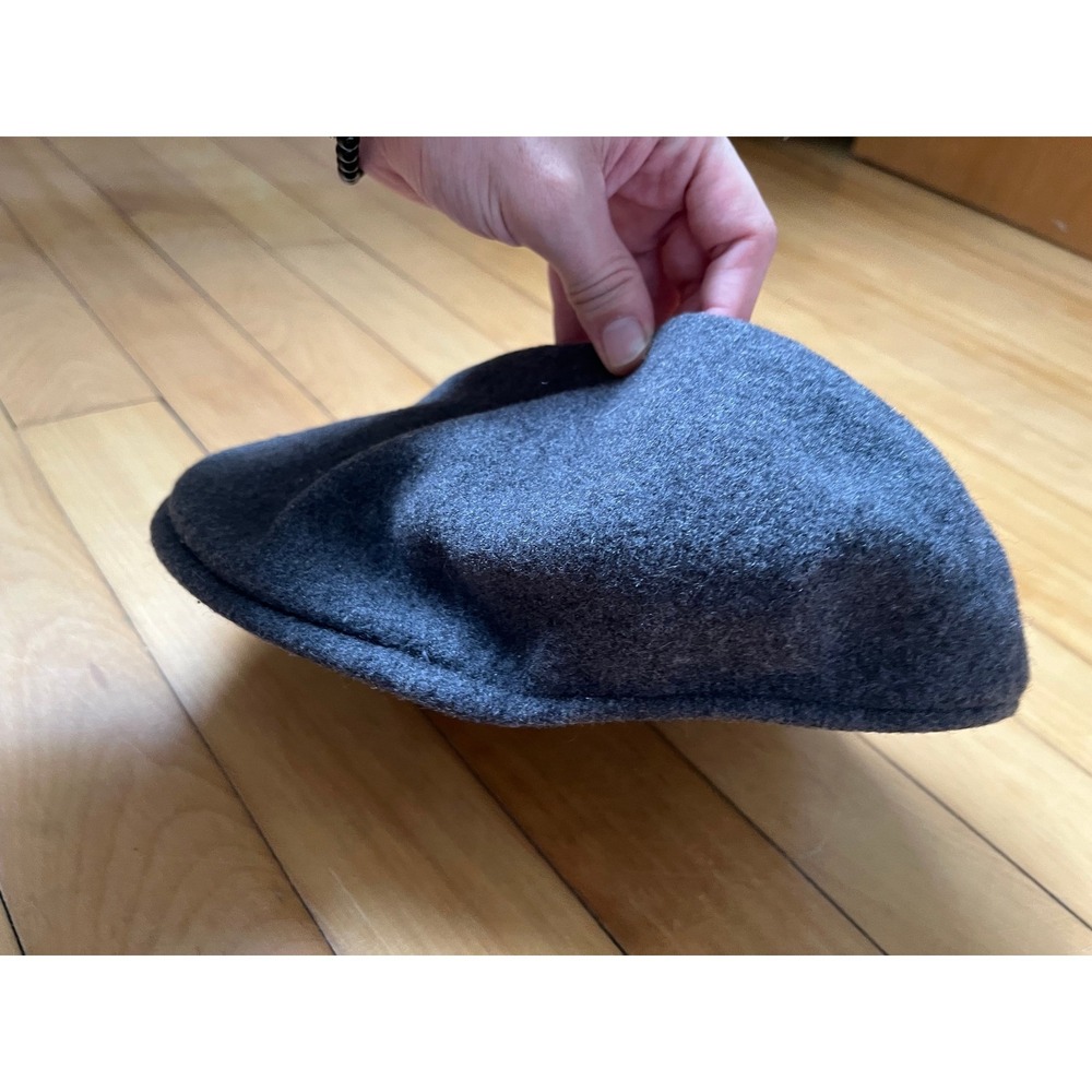 Kangol Wool 504 Flat Cap Charcoal Gray Mens Large 0258BC Ivy Hat
